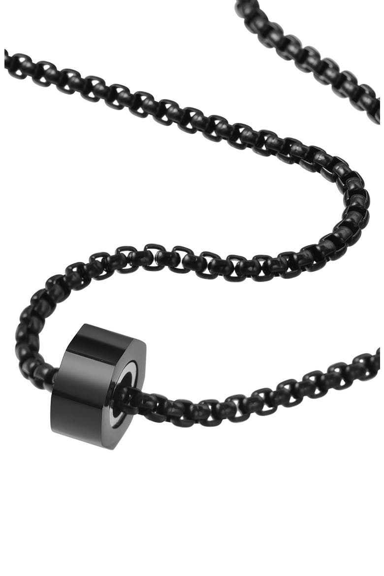 Men's Octagon Pendant Necklace, Alternate, color, BLACK