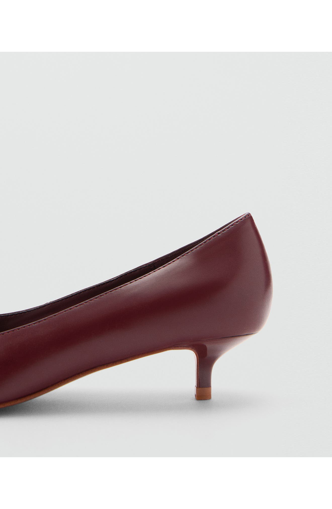 MANGO Kitten Heel Pump, Alternate, color, Burgundy