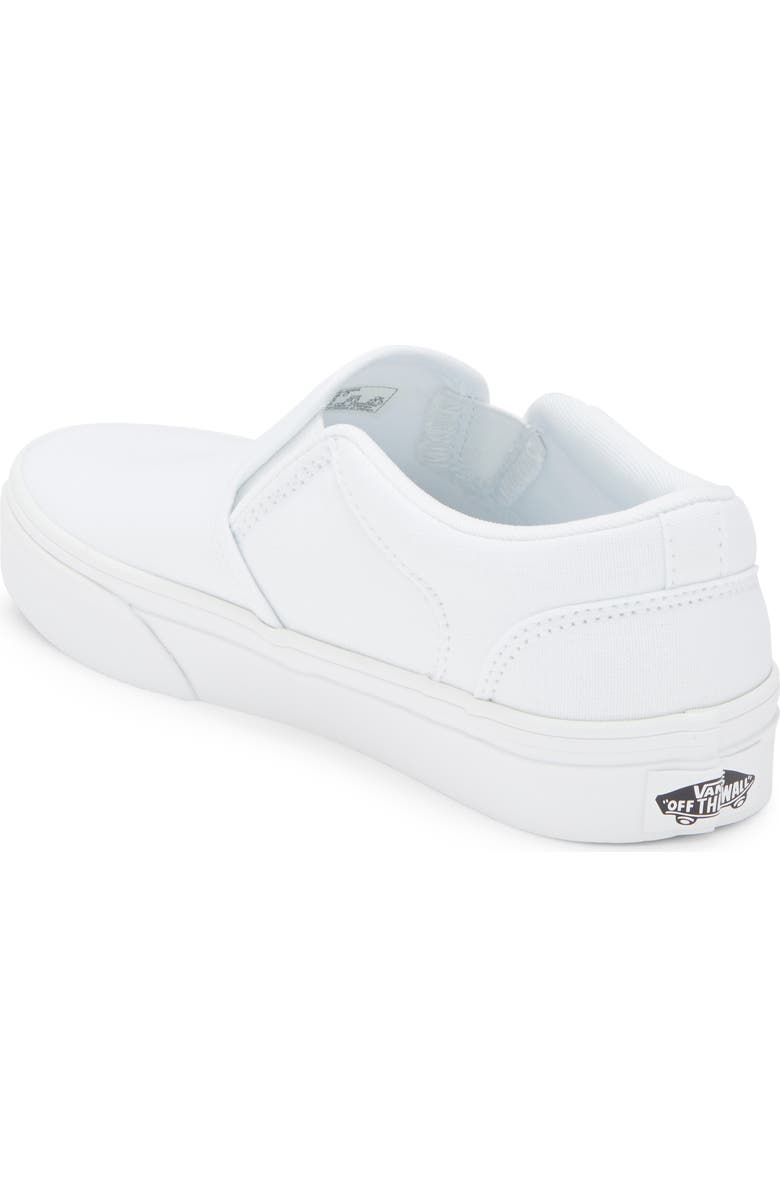Vans Kids' Asher Slip-On Sneaker, Alternate, color, Canvas White/White