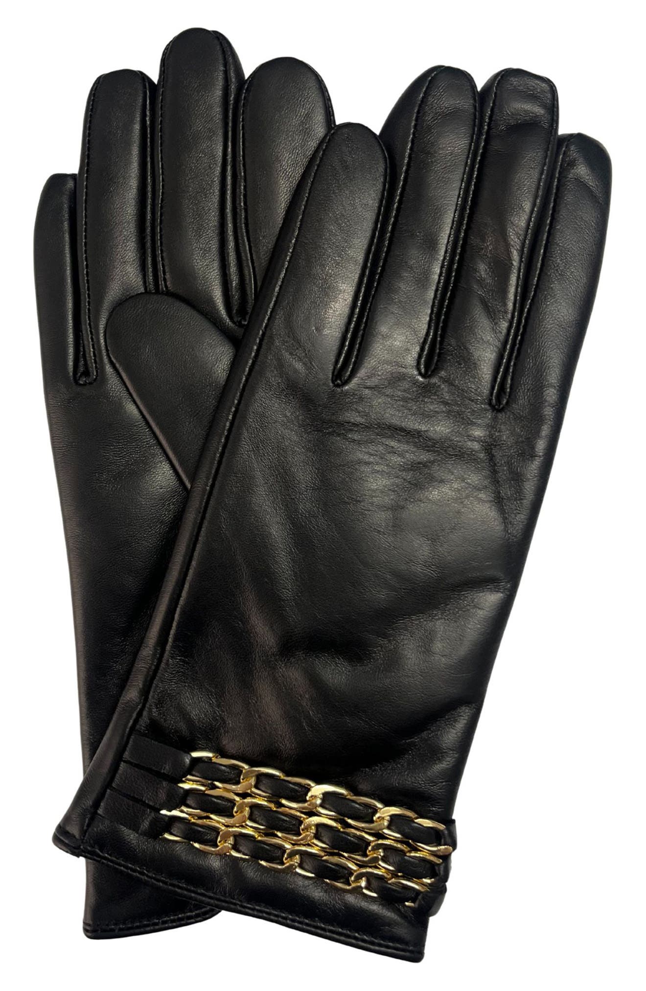 MARCUS ADLER Chain Trim Leather Gloves