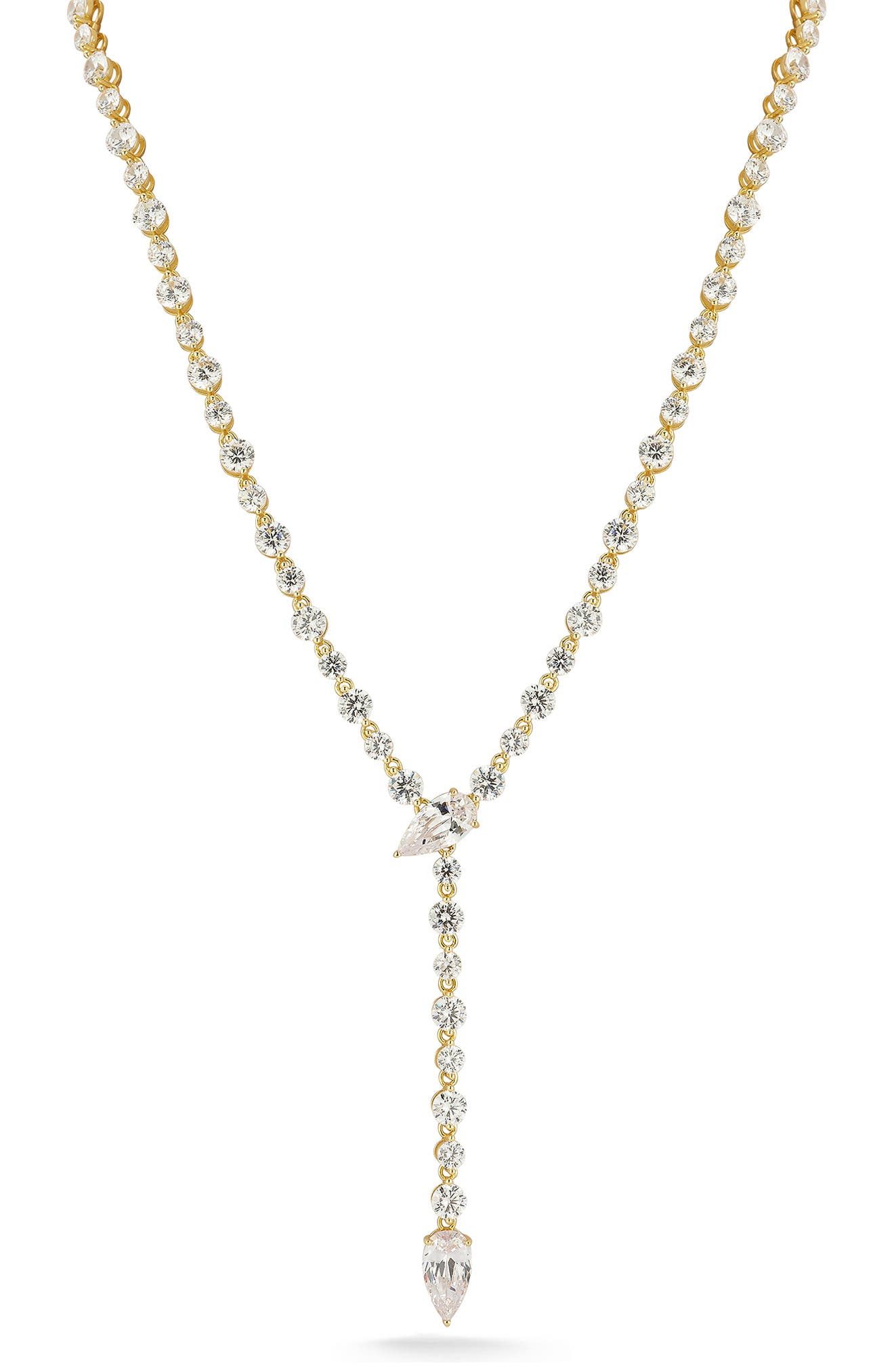 Sphera Milano 14k Gold Plated Cubic Zirconia Y-necklace
