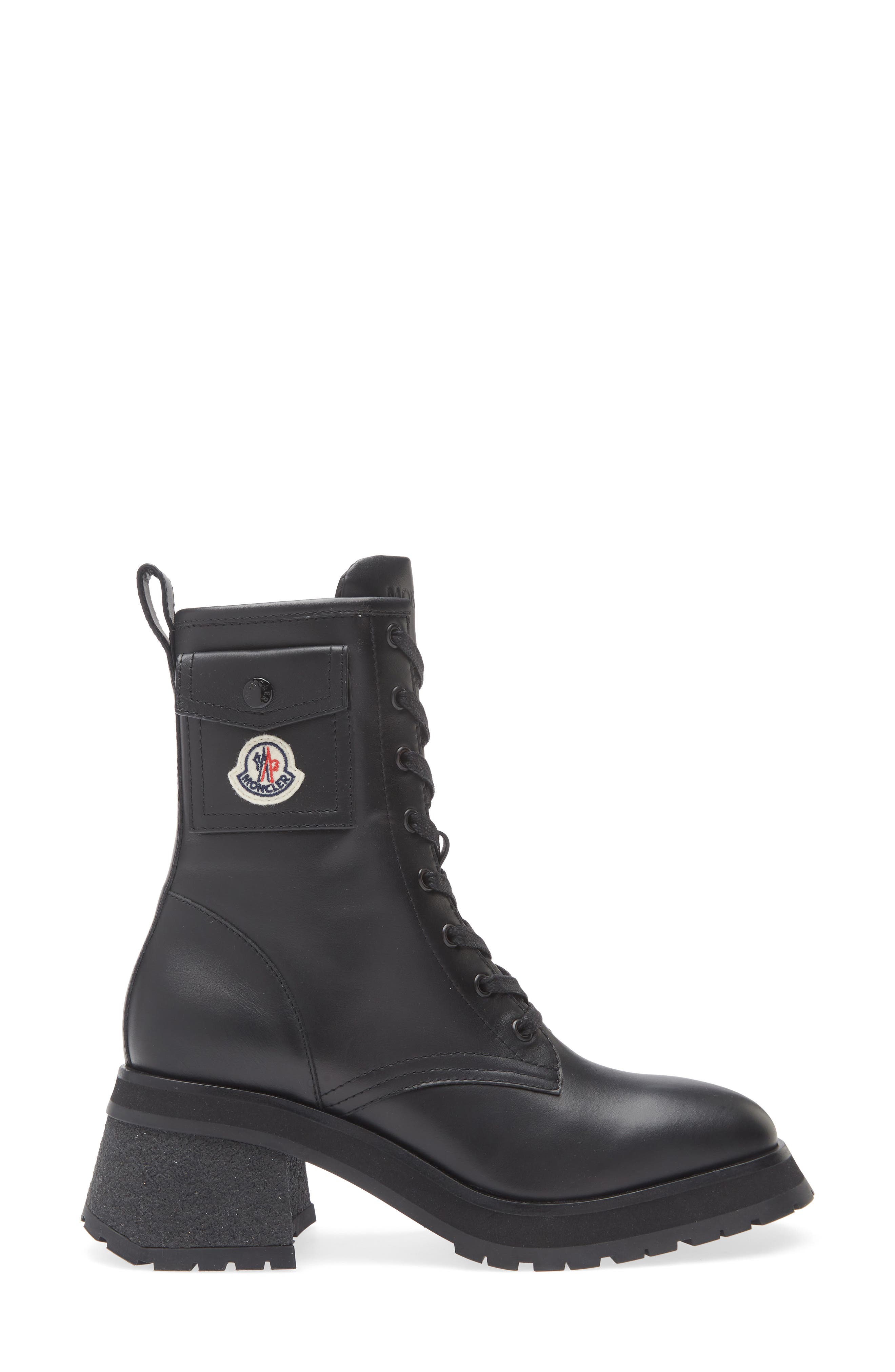 Moncler Gigi Logo Pocket Boot, Alternate, color, Black