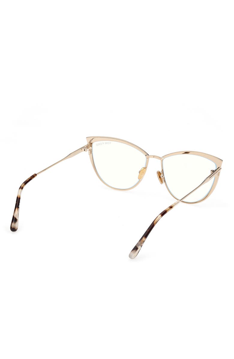 TOM FORD 56mm Cat Eye Blue Light Blocking Glasses, Alternate, color, 