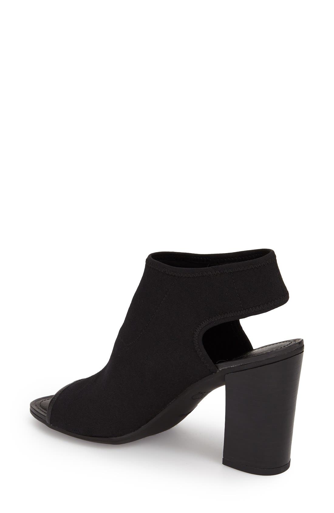 'Solano' Open Toe Bootie, Alternate, color, BLACK STRETCH  CANVAS