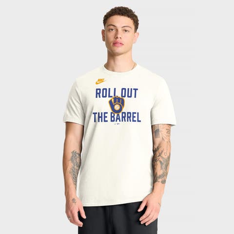 Men's Nike Cream Milwaukee Brewers Cooperstown Collection ‘70s Inspired T-Shirt