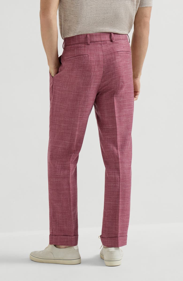 Brunello Cucinelli Hopsack trousers, Alternate, color, Coral