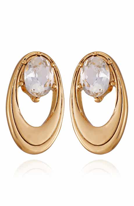 T Tahari Crystal Clip-On Earrings