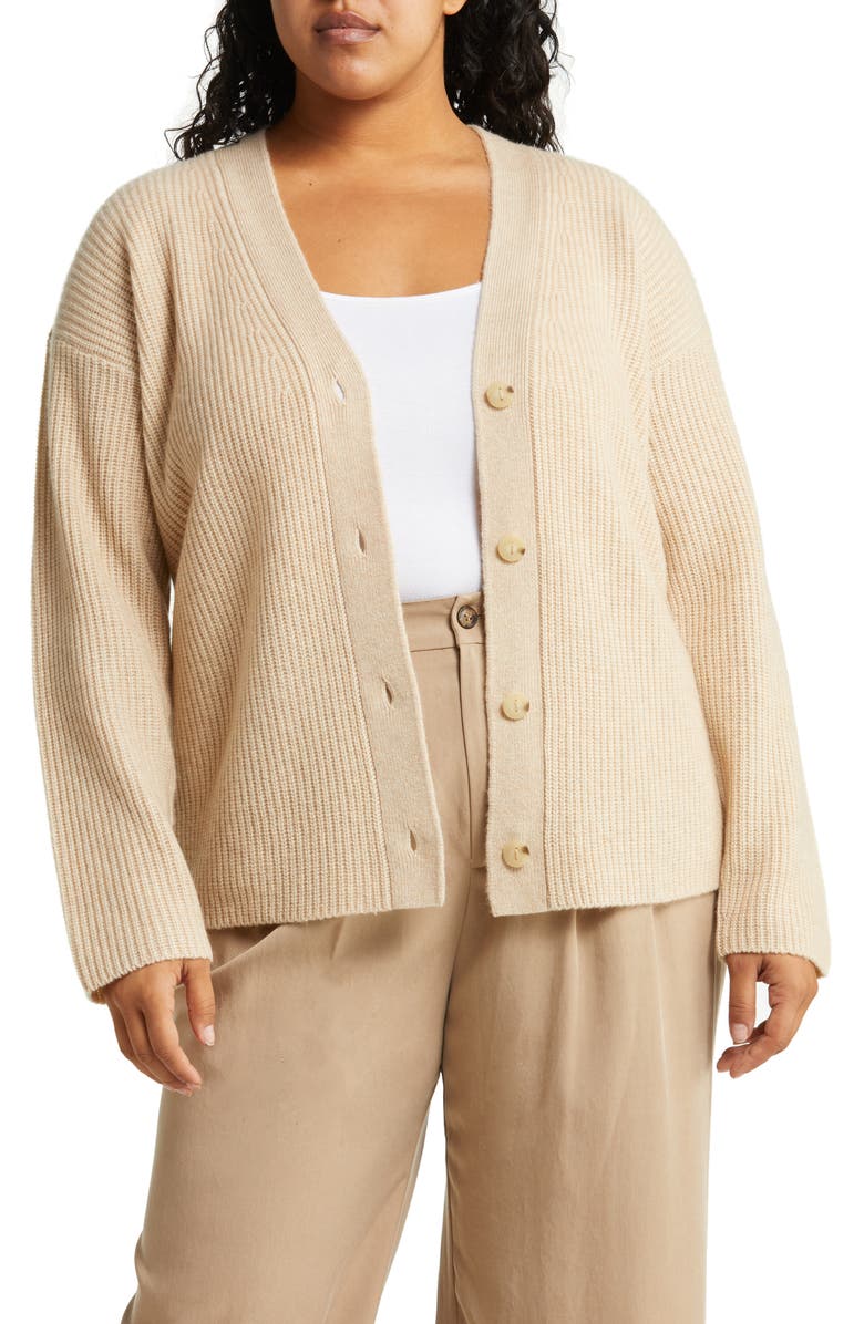 Vince Cashmere & Wool Shaker Rib Cardigan, Main, color, 