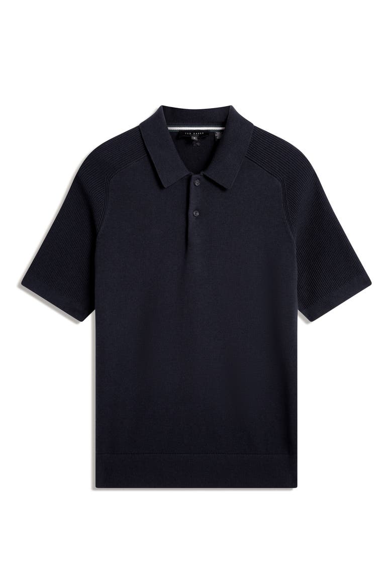 Otiso Cotton & Wool Polo, Alternate, color, NAVY
