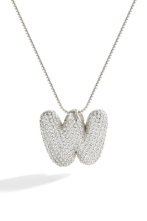 Pave Bubble Initial Necklace