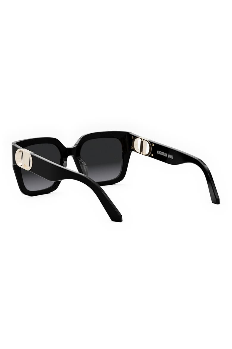 30Montaigne S8U 54mm Square Sunglasses, Alternate, color, SHINY BLACK / GRADIENT SMOKE
