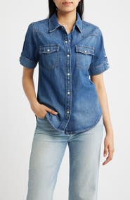 Lucky Brand Short Sleeve Denim Shirt