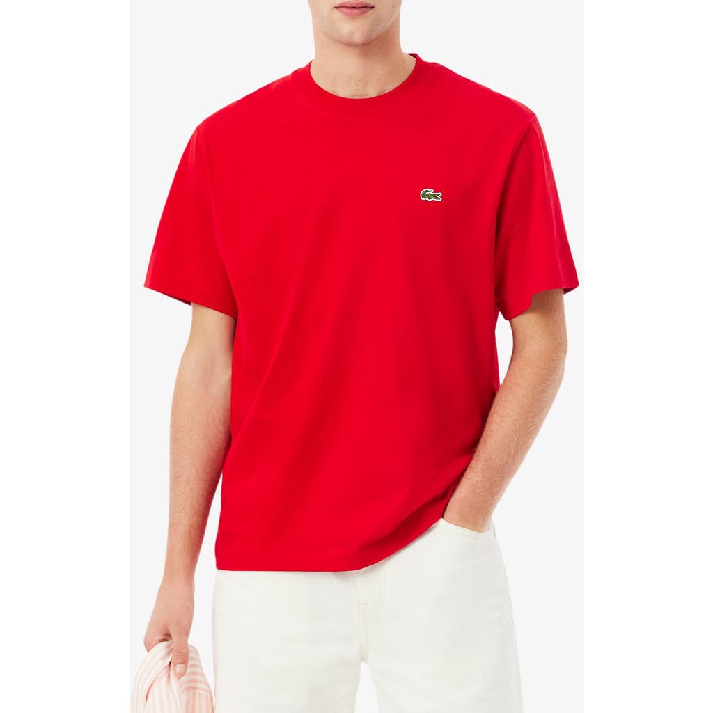 Lacoste Cotton Crewneck T-Shirt in Red at Nordstrom, Size 4
