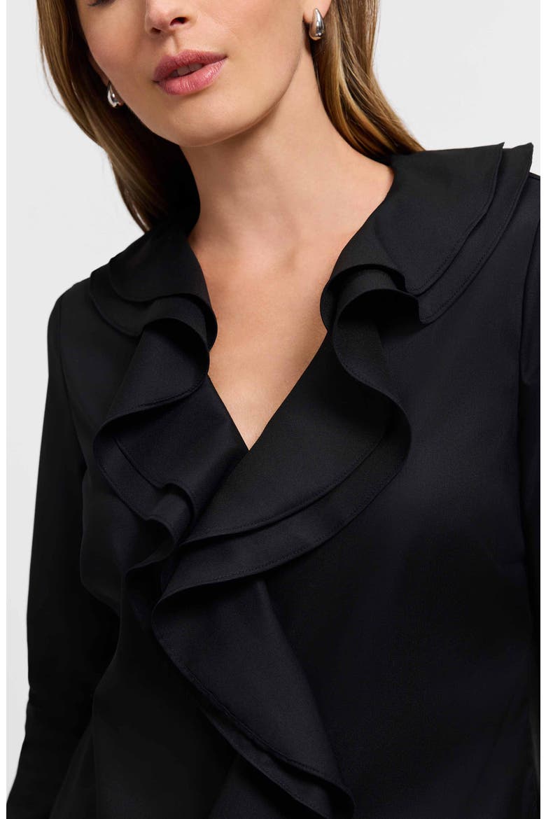 Shantel Ruffle Long Sleeve Top, Alternate, color, BLACK