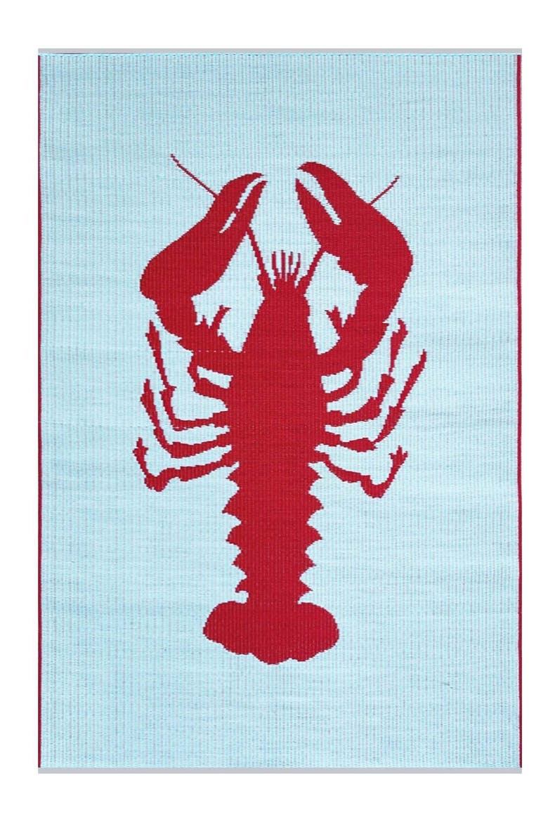 Lobster Aqua & Red, Main, color, aqua and red