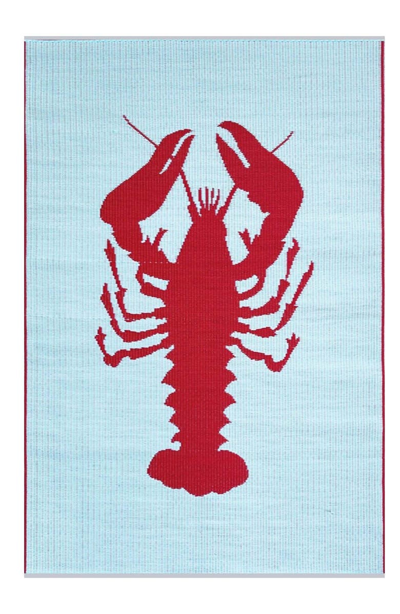 Mad Mats Lobster Aqua & Red, Main, color, Aqua And Red