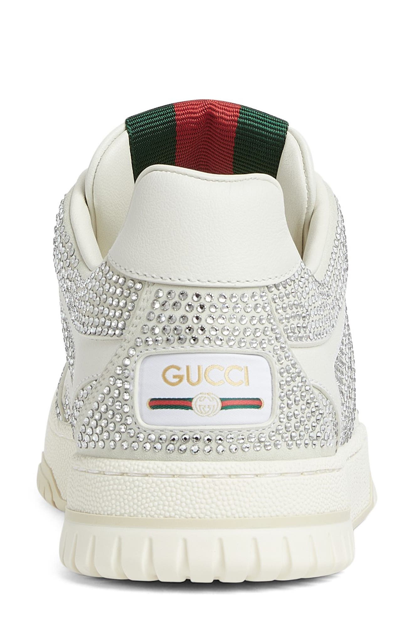 Gucci Re-Web Crystal Studded Sneaker, Alternate, color, 