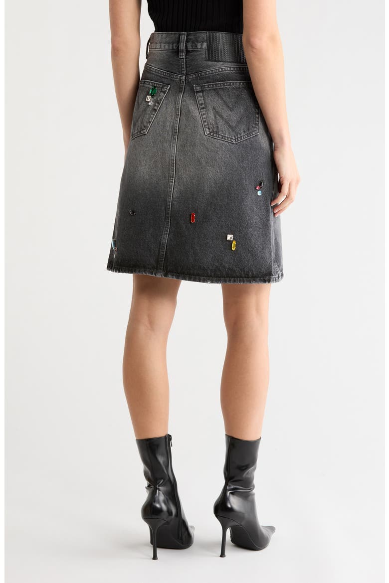 Charm A-Line Miniskirt, Alternate, color, BLEACHED BLACK