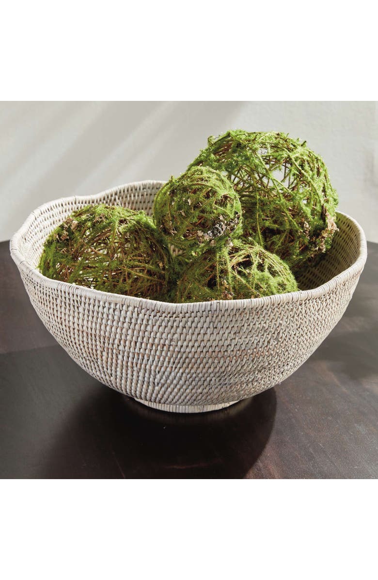 Napa Home & Garden Burma Rattan Scalloped Edge Bowl Large, Alternate, color, White