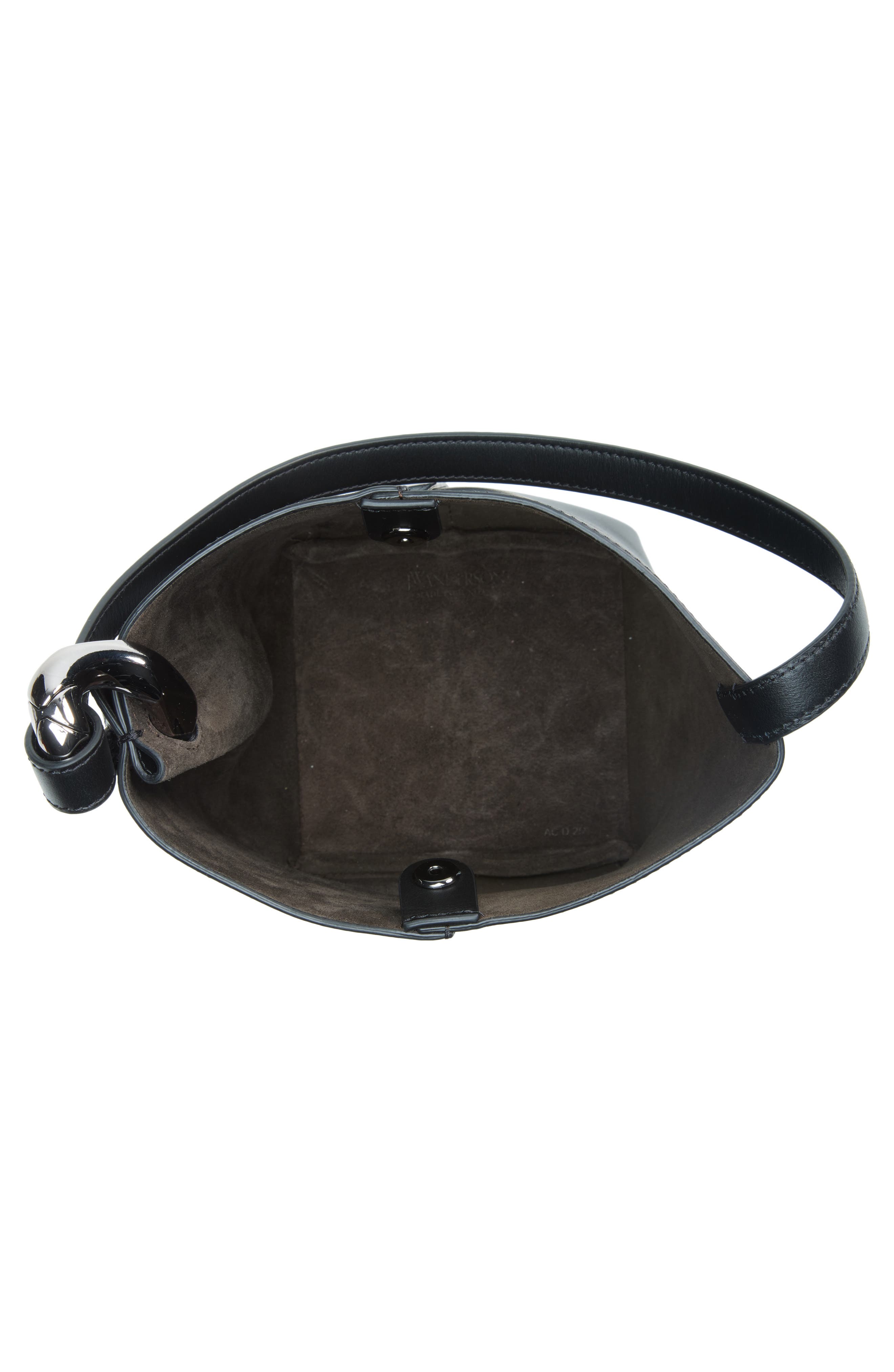JW Anderson Small JWA Corner Leather Bucket Bag, Alternate, color, Black 999