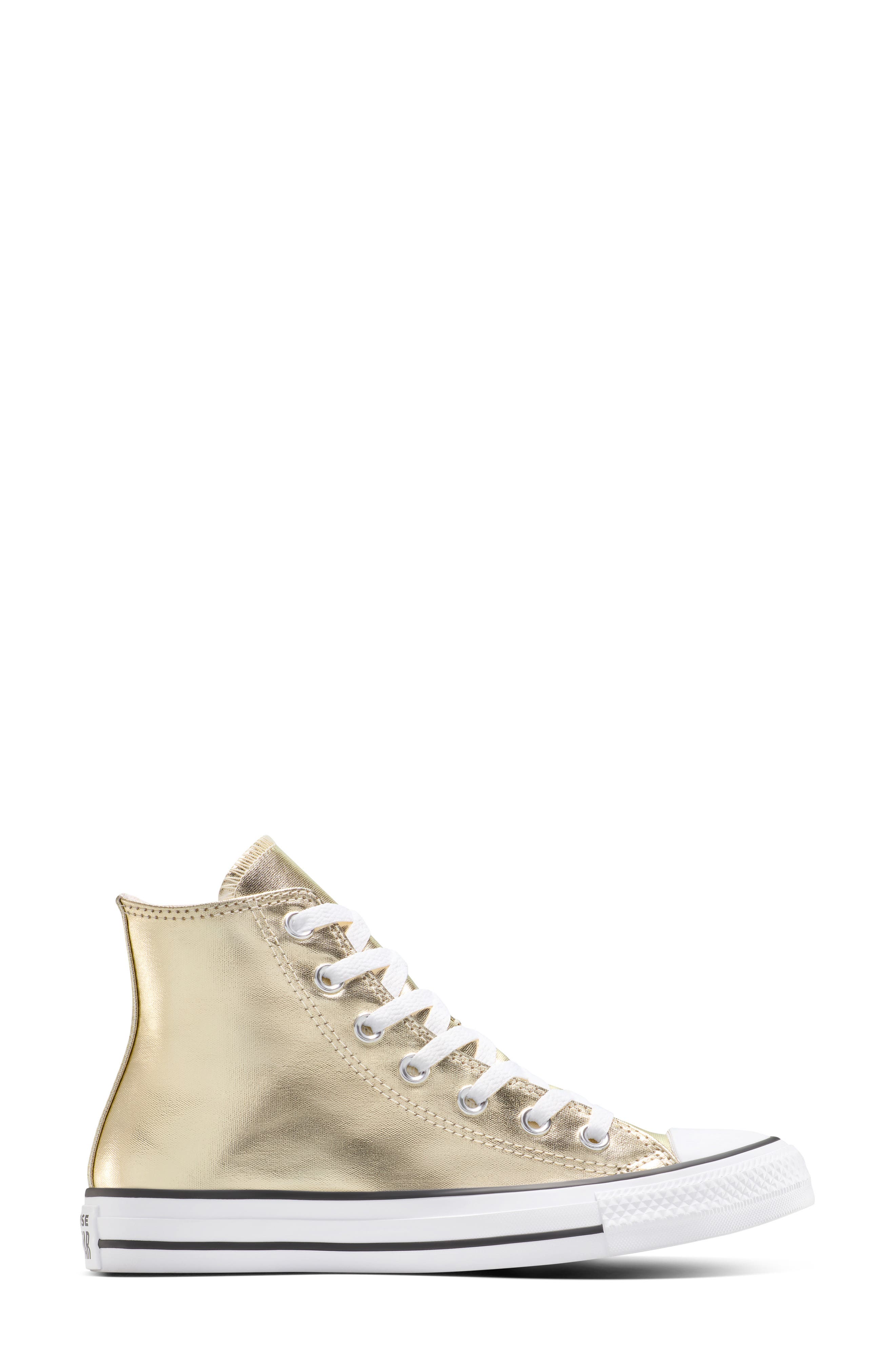 Converse Chuck Taylor<sup>®</sup> All Star<sup>®</sup> High Top Sneaker, Alternate, color, Metallic Gold/ White/ Black