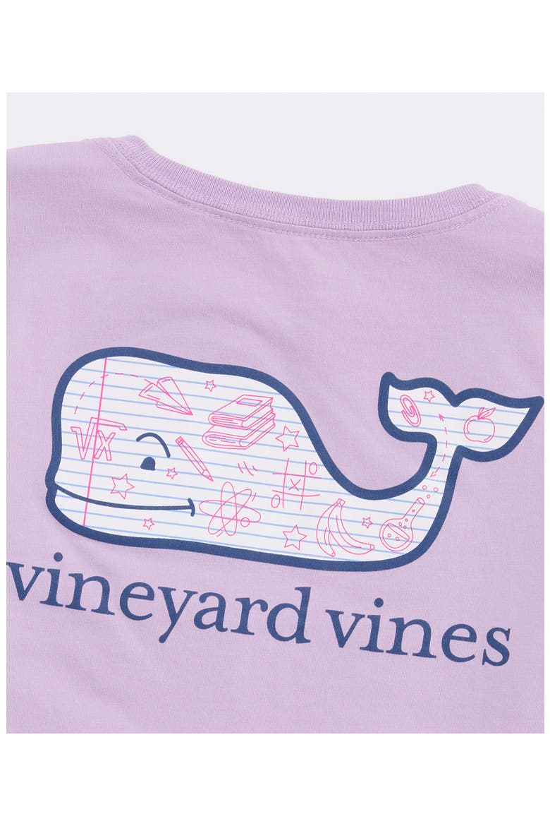 Kids' Back to School Doodle Whale Pocket Graphic Cotton T-Shirt, Alternate, color, LILAC BREEZE
