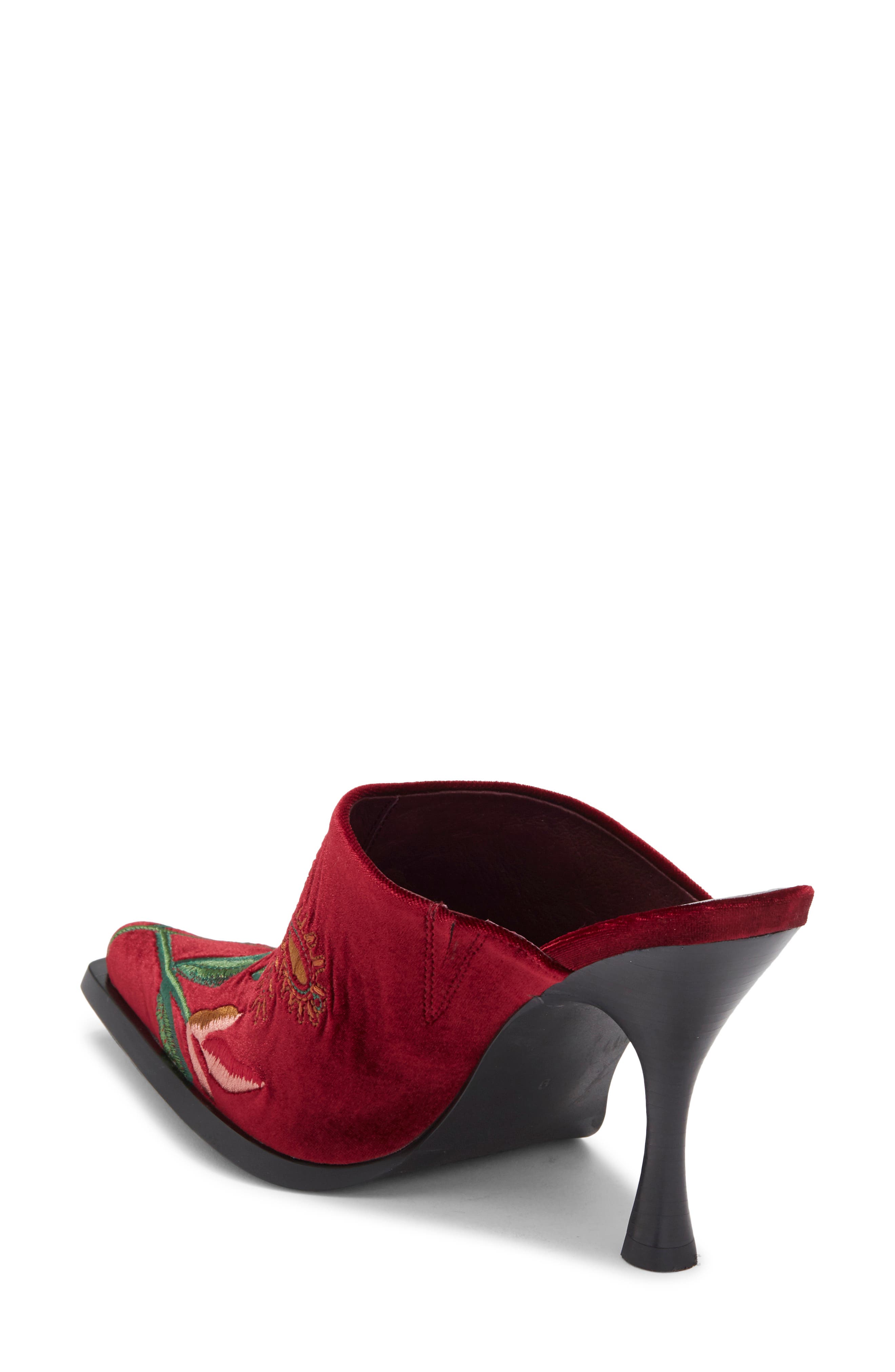 Jeffrey Campbell Savannah Embroidered Mule, Alternate, color, Wine Velvet Floral Multi