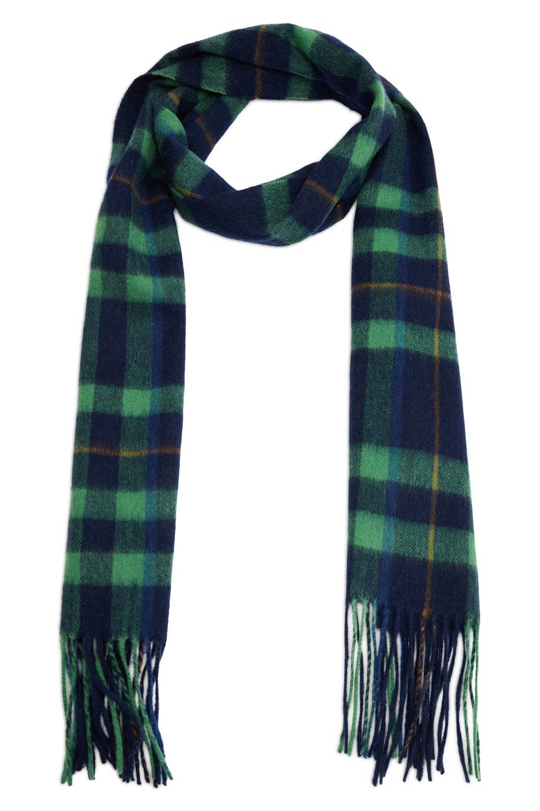 Check Wool Scarf, Main, color, GREEN
