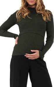 Ripe Maternity Lift Up Rib Maternity/Nursing Sweater