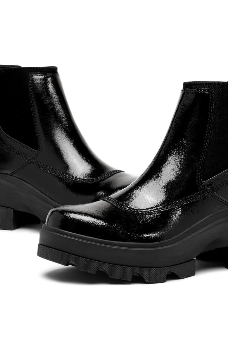 SOREL Joan FRWD Waterproof Chelsea Boot, Alternate, color, Black/ Black