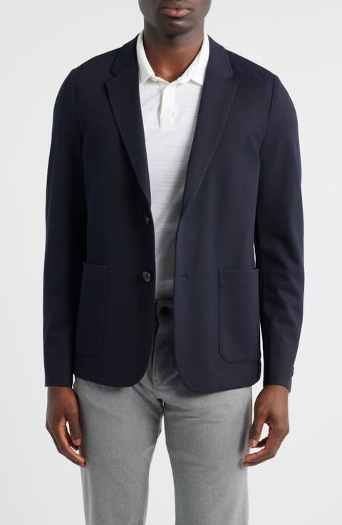 Futimo Textured Knit Navy Blazer