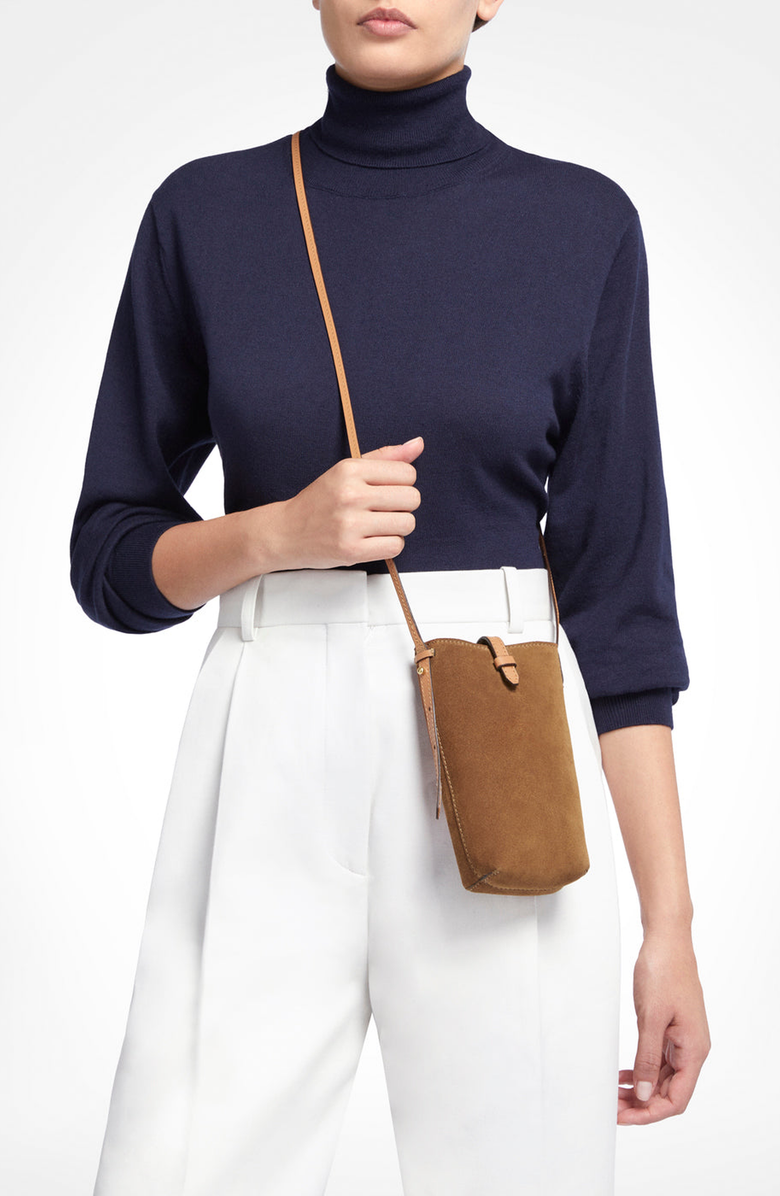 Aviteur Suede Phone Pouch, Alternate, color, Walnut