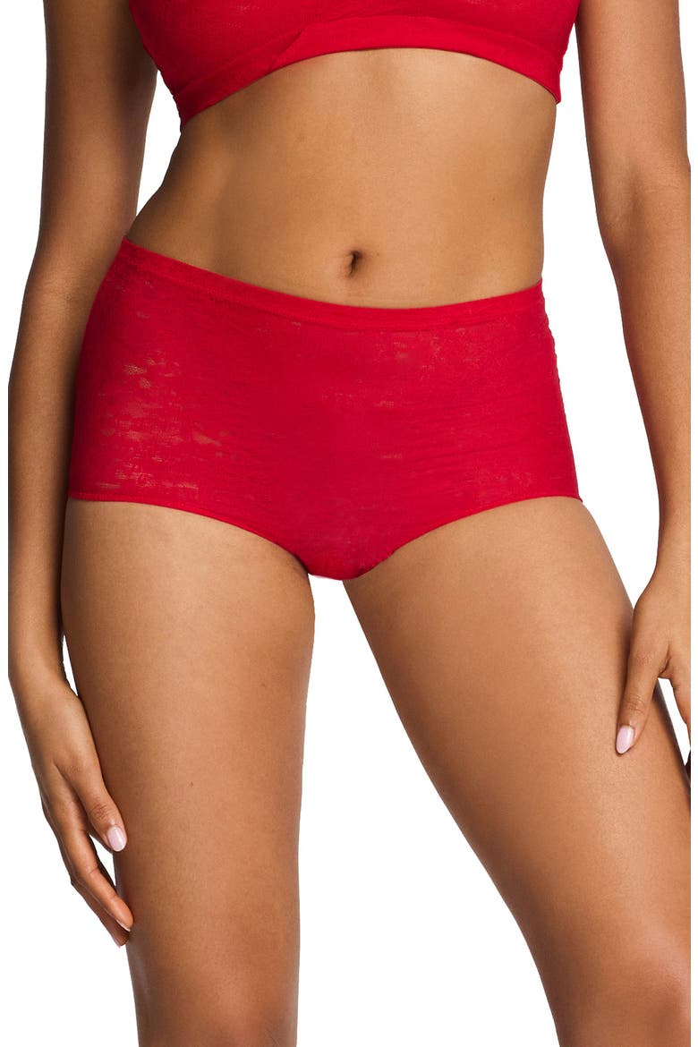 SPANXsupersmooth® Day to Date Night Lace Boyshorts, Main, color, SPANX RED