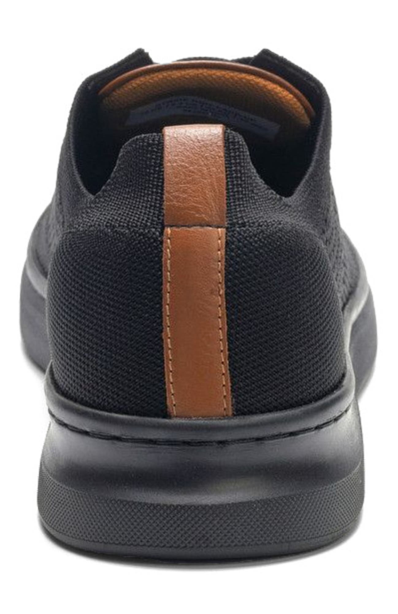 A. Veer Stride Knit Lace-up Sneaker, Alternate, color, Black Leather