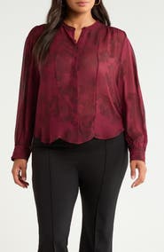 Nordstrom Shirred Chiffon Button-Up Shirt