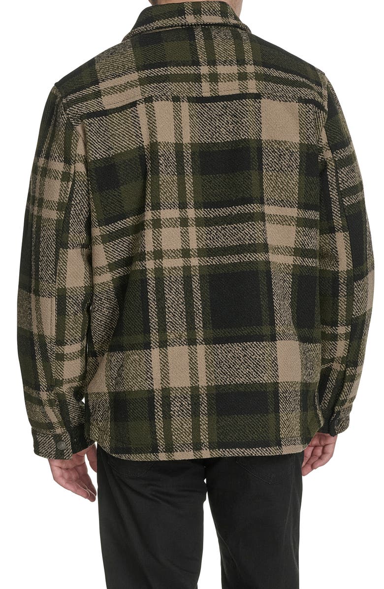 Levi's Zip Front Plaid Shacket, Alternate, color, Green/ Black