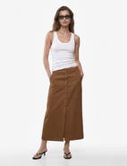 Koton Button Down Midi Linen Skirt