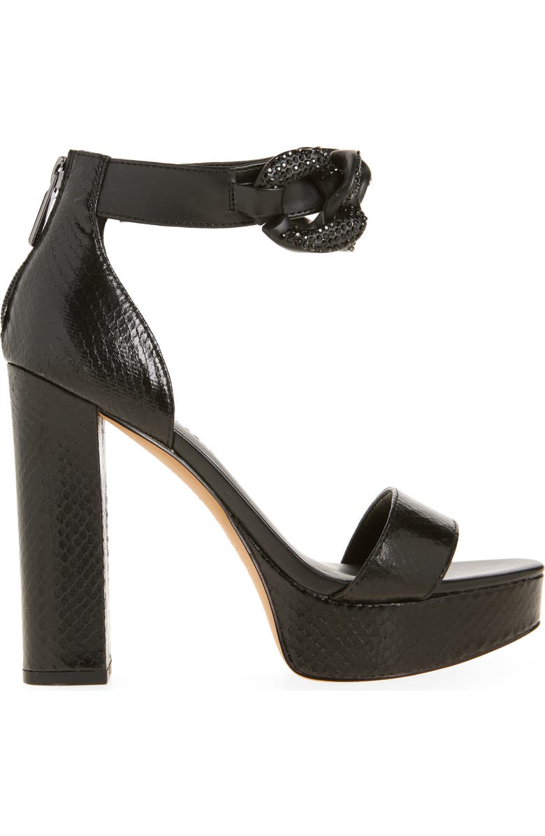 KARL LAGERFELD PARIS Anisha Crystal Links Platform Sandal, Alternate, color, Black/ Black