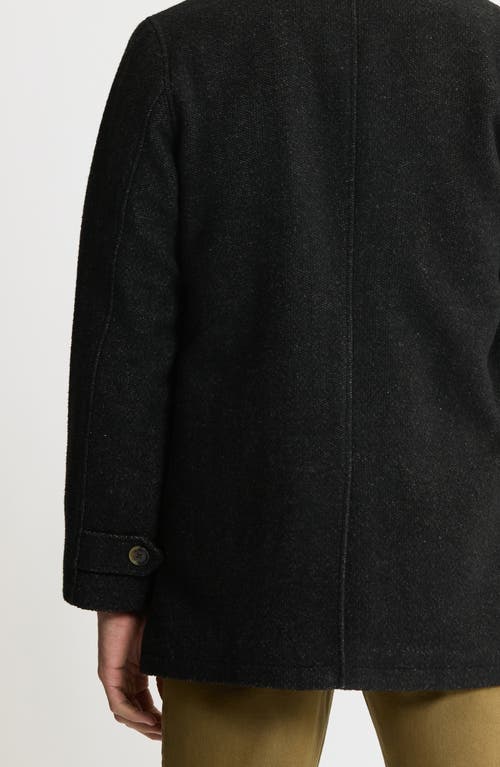 Jachs Herringbone Coat In Black