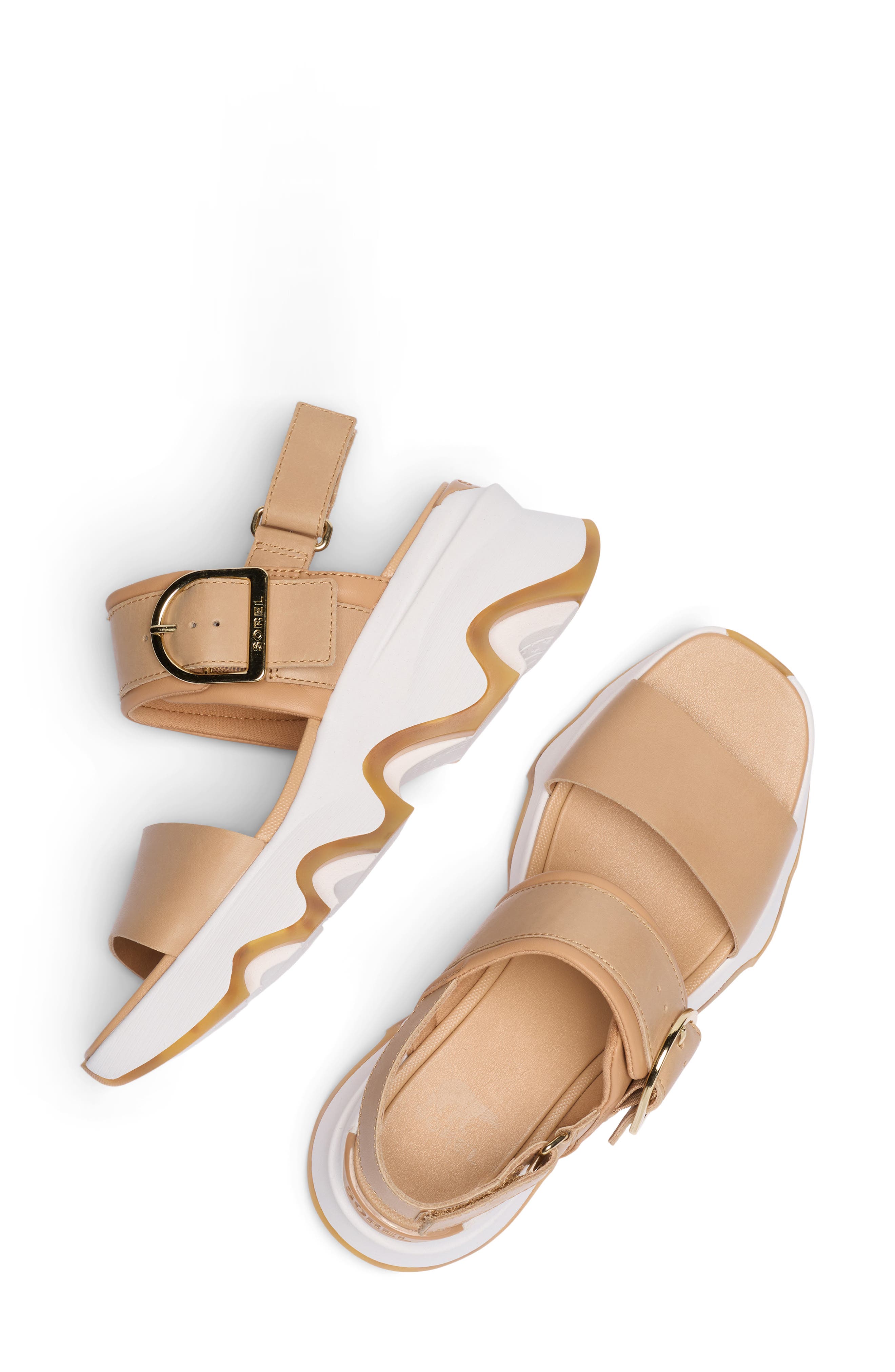 SOREL Kinetic Impact Wedge Slide Sandal, Alternate, color, Honest Beige/ Sea Salt