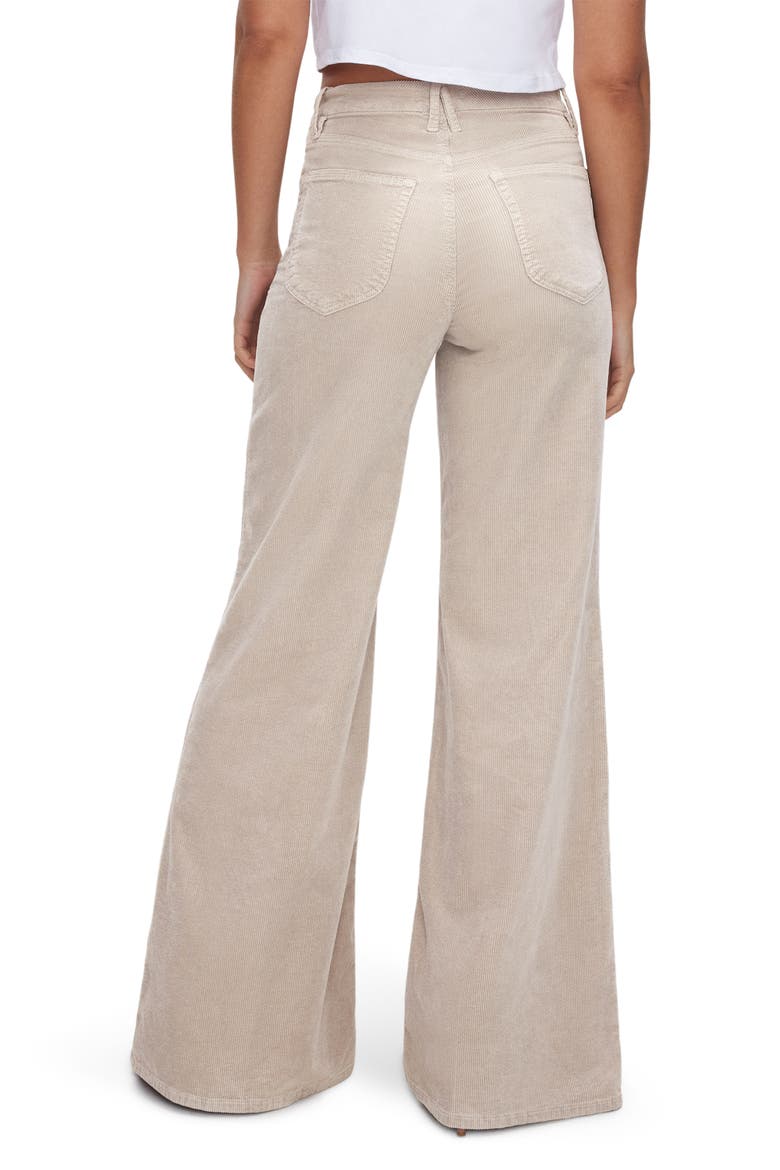 Good Waist Corduroy Wide Leg Palazzo Pants, Alternate, color, BONE001
