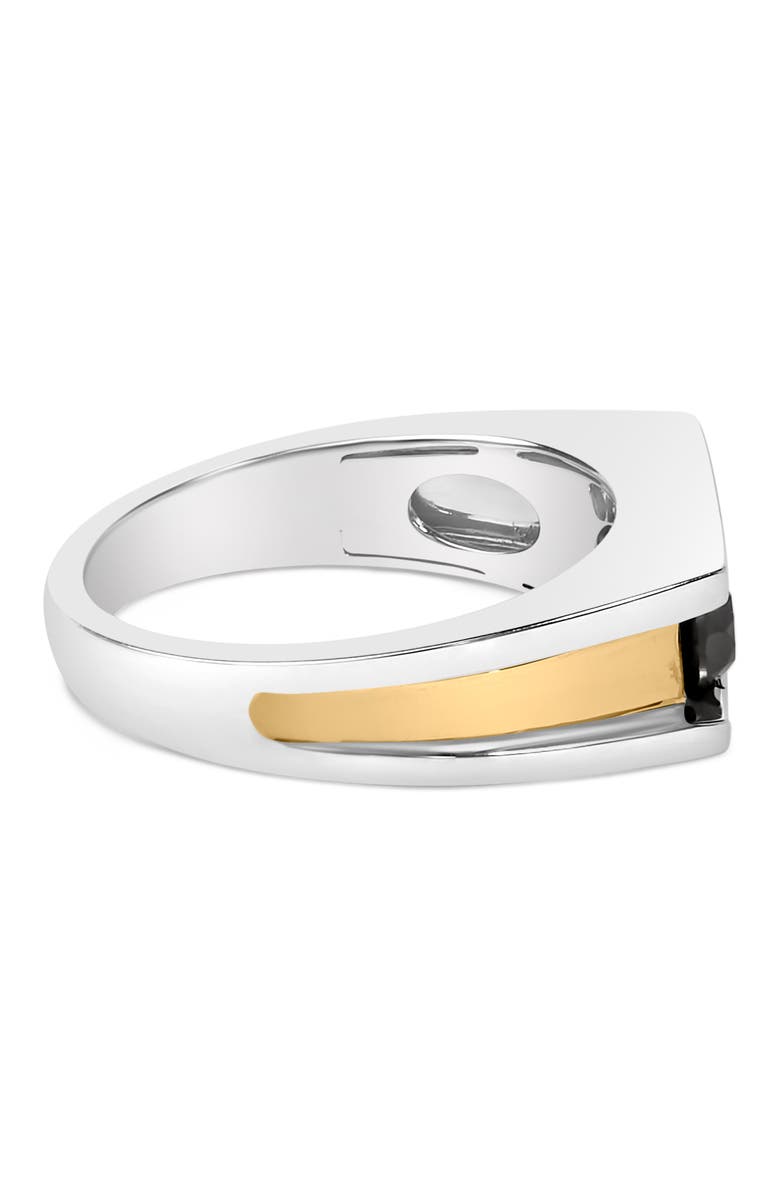 Haus of Brilliance Men's 14K Yellow Gold Plated Sterling Silver 1-1/2 Cttw Black Diamond Channel Set Band Ring, Alternate, color, Yellow Gold Over Silver