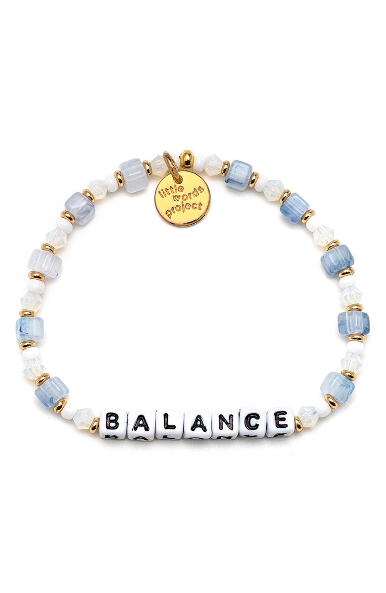 Little Words Project Balance Beaded Stretch Bracelet, Main, color, 