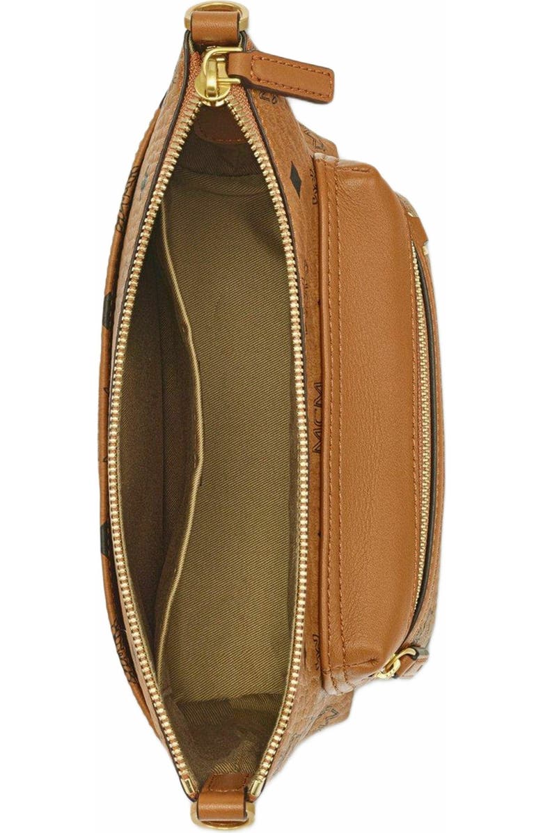 MCM Aren Crossbody in Visetos, Alternate, color, Cognac