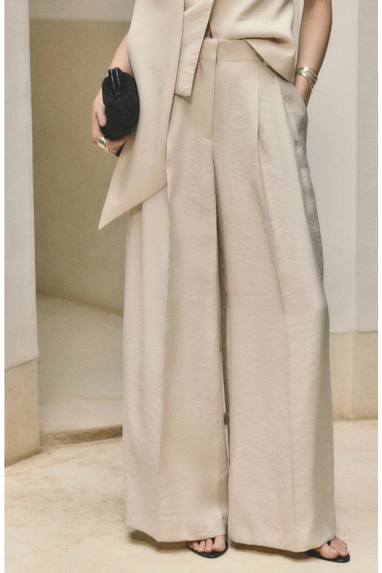 Wide Leg Lyocell Blend Pants, Alternate, color, LIGHT/ PASTEL GREY