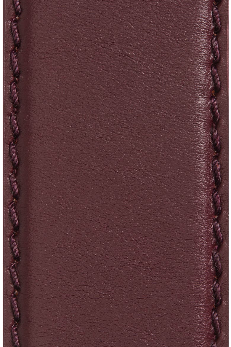 The Curved Junior Leather Belt, Alternate, color, BURGUNDY