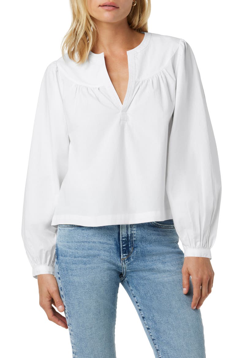 The Suzie Cotton Popover Shirt, Main, color, OPTIC WHITE