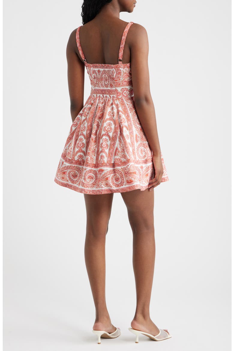 The Margot Paisley Fit & Flare Minidress, Alternate, color, CORSICA PAISLEY CORAL