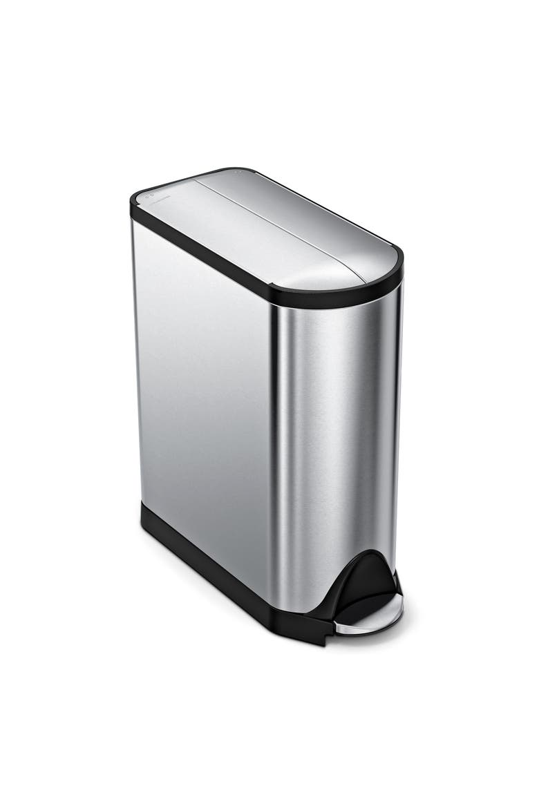 40L butterfly recycler step can, Main, color, BRUSHED