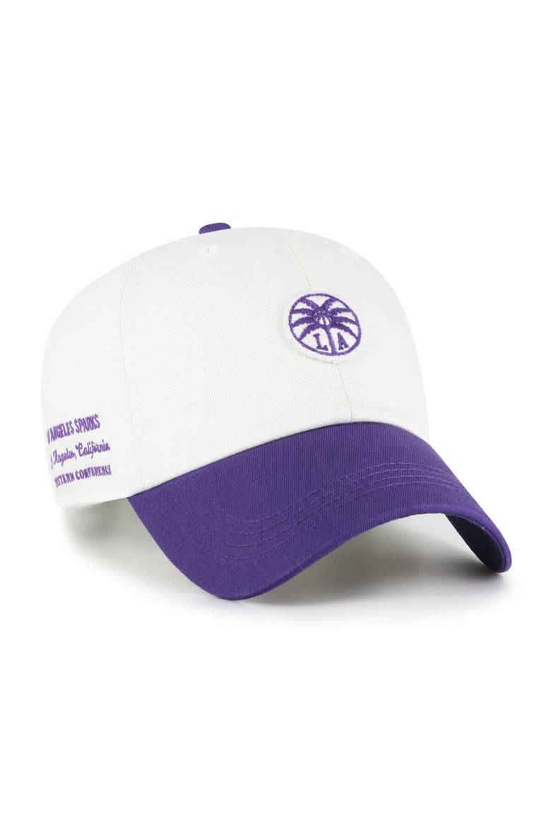 Unisex '47  White/Purple Los Angeles Sparks Contemporary Two-Tone Clean Up Adjustable Hat, Main, color, White